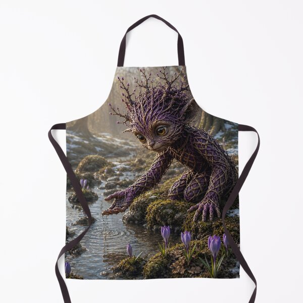 Item preview, Purple Woodland Creature Touching a Forest Stream designed and sold by JUTElCONIC.