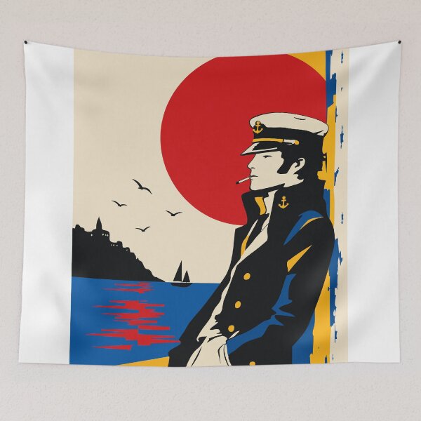 Item preview, Adriatic Captain Art Print, Vintage Sailor Print, Mediterranean Nautical Art, Coastal Italy Decor, Retro Maritime Illustration designed and sold by Studio pod Burom.