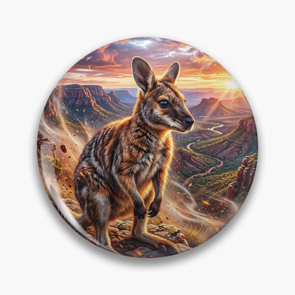 Item preview, Wallaby at Sunset - Australian Canyon Art designed and sold by Lucid Dream Pixel.