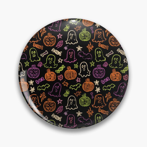 Item preview, Halloween Pumpkin Ghost and Bats Drawn Pattern designed and sold by Derek Gillette.