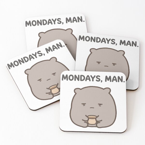 Item preview, Grumpy Chibi Wombat Coffee Cup Mondays Man Funny Sticker designed and sold by xiaoxiaochibi.