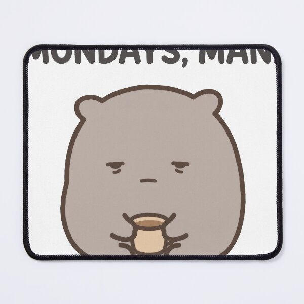 Item preview, Grumpy Chibi Wombat Coffee Cup Mondays Man Funny Sticker designed and sold by xiaoxiaochibi.