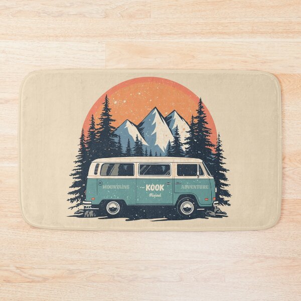 Item preview, Vintage Camper Van Mountain Sunset Adventure designed and sold by KookArt.