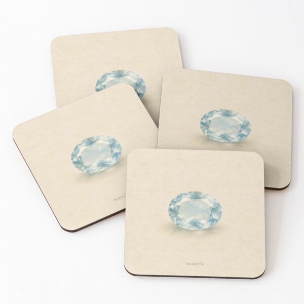 Item preview, March Birthstone Aquamarine Watercolor | Crystal Wall Art designed and sold by FixationStudio.