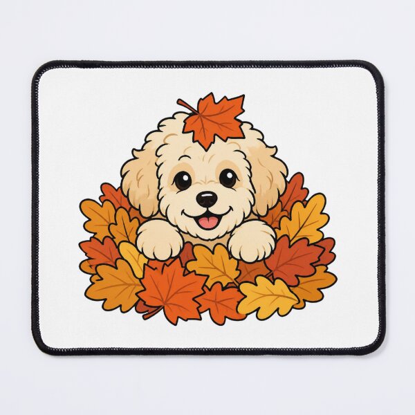 Item preview, Cute Autumn Maltipoo in Fall Leaves Cozy Dog Sticker Art designed and sold by wildsilencee.