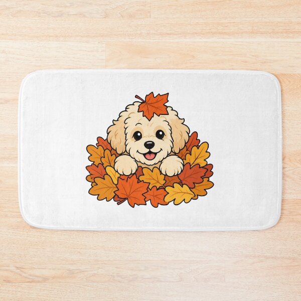 Item preview, Cute Autumn Maltipoo in Fall Leaves Cozy Dog Sticker Art designed and sold by wildsilencee.