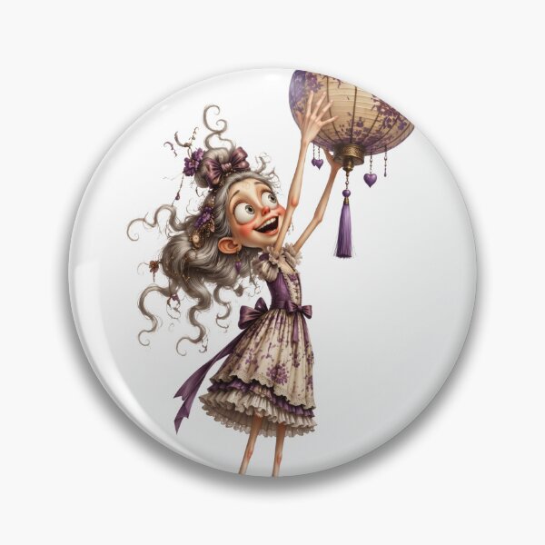 Item preview, Cute tall girl character launches a Chinese lantern designed and sold by NBazilenco.