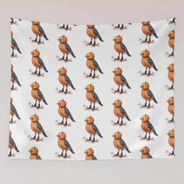 Item preview, Pumpkin Robin Garden Bird designed and sold by Tiffany Roy.