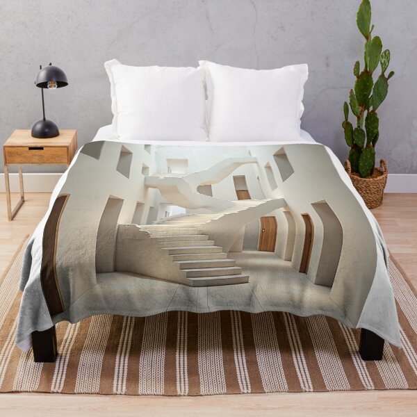 Item preview, Minimalist Surreal Architecture Staircase Interior Art designed and sold by profustock.