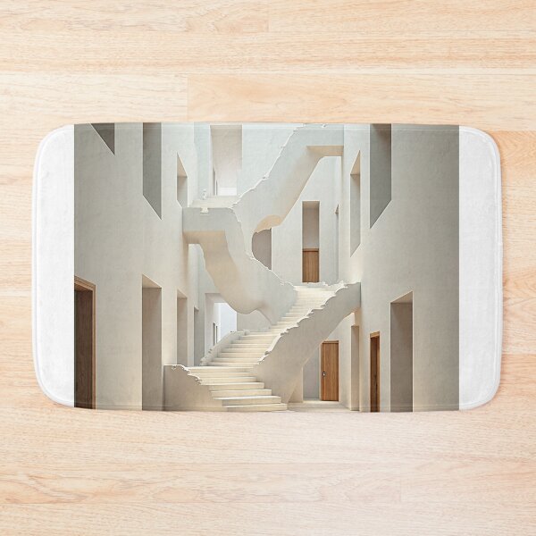 Item preview, Minimalist Surreal Architecture Staircase Interior Art designed and sold by profustock.