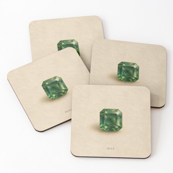 Item preview, May Birthstone Emerald Watercolor | Crystal Wall Art designed and sold by FixationStudio.