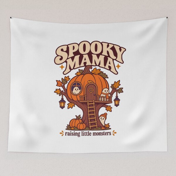 Item preview, Spooky Mama Pumpkin Treehouse Autumn Ghost designed and sold by LuveraxArt.