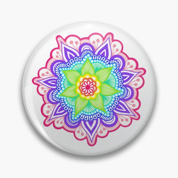Item preview, Neon Summer Flower Doodle Mandala designed and sold by FioreDiCiliegio.