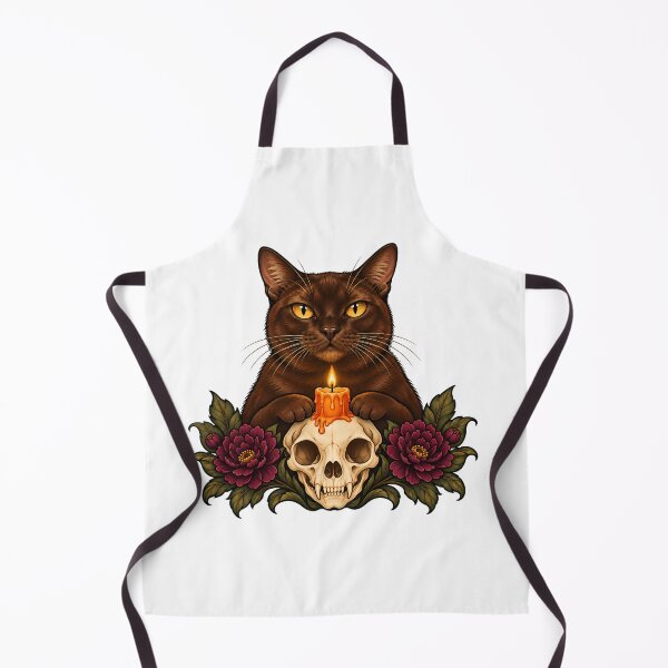 Item preview, Black Cat Skull Candle Halloween designed and sold by Old's Cool Cat Studio.