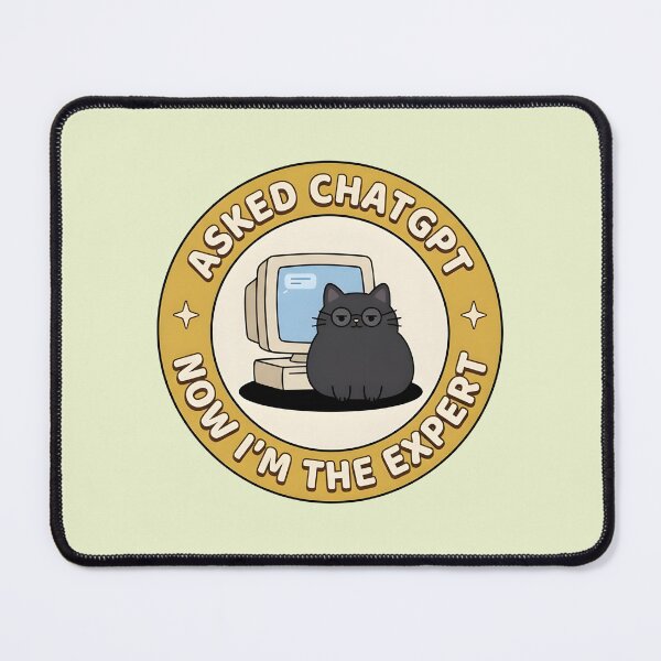 Item preview, Geek Cat AI Expert - Asked AI, now I'm the expert designed and sold by wingoo22.