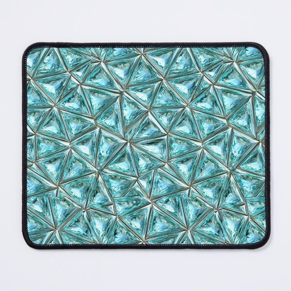 Item preview, Aqua Turquoise Geometric Crystal Tile Pattern designed and sold by Piotrek0001.