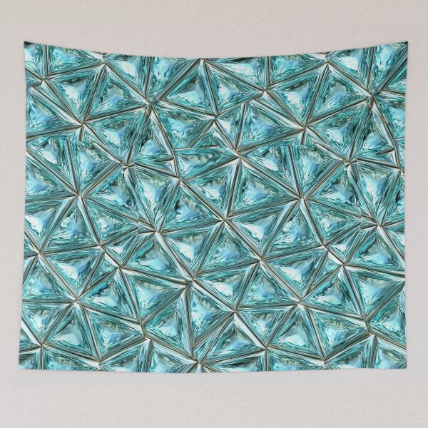 Item preview, Aqua Turquoise Geometric Crystal Tile Pattern designed and sold by Piotrek0001.