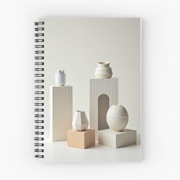 Item preview, Minimalist Ceramic Vases on Fluted Pedestals Art designed and sold by profustock.