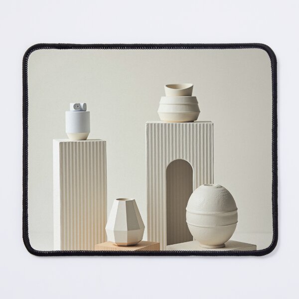 Item preview, Minimalist Ceramic Vases on Fluted Pedestals Art designed and sold by profustock.