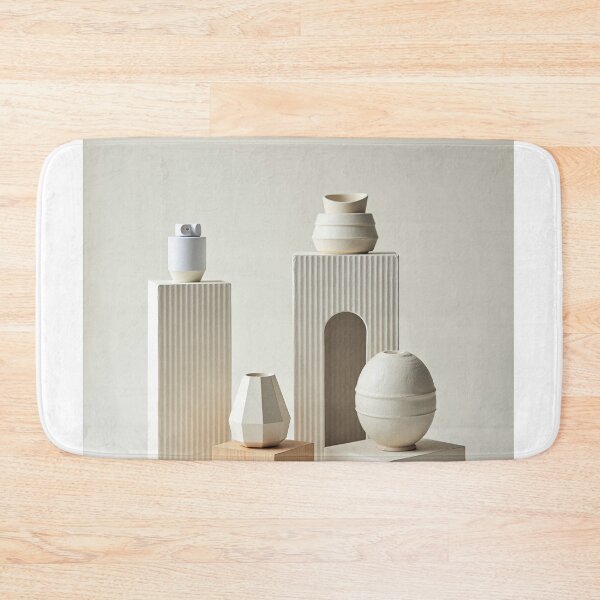 Item preview, Minimalist Ceramic Vases on Fluted Pedestals Art designed and sold by profustock.