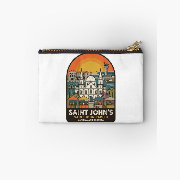 Item preview, Vintage Saint John's Antigua and Barbuda Souvenir Badge, Caribbean Travel Sunset Illustration designed and sold by raedattia.