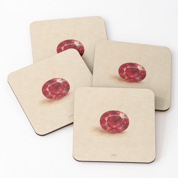 Item preview, July Birthstone Ruby Watercolor | Crystal Wall Art designed and sold by FixationStudio.