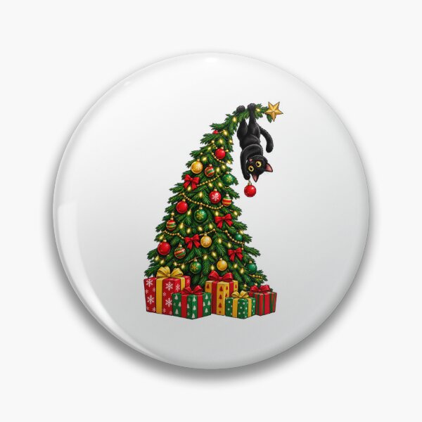 Item preview, Black Cat Hanging From Christmas Tree Funny Holiday Pet Gift designed and sold by Whirx.