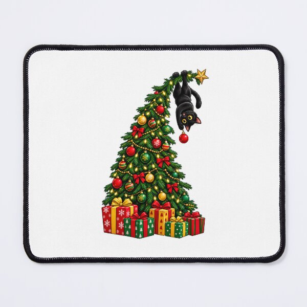 Item preview, Black Cat Hanging From Christmas Tree Funny Holiday Pet Gift designed and sold by Whirx.