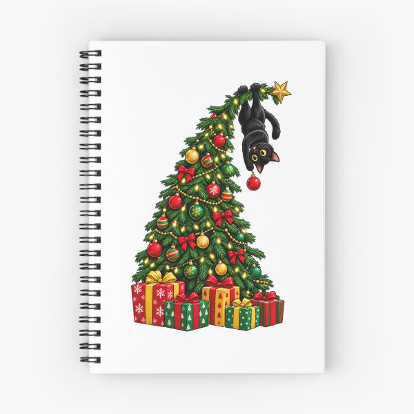 Item preview, Black Cat Hanging From Christmas Tree Funny Holiday Pet Gift designed and sold by Whirx.