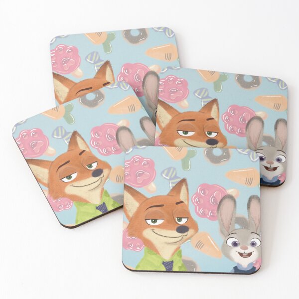 Item preview, Sly Fox and Officer Bunny - Cute Pastel Illustration designed and sold by Craftystay.