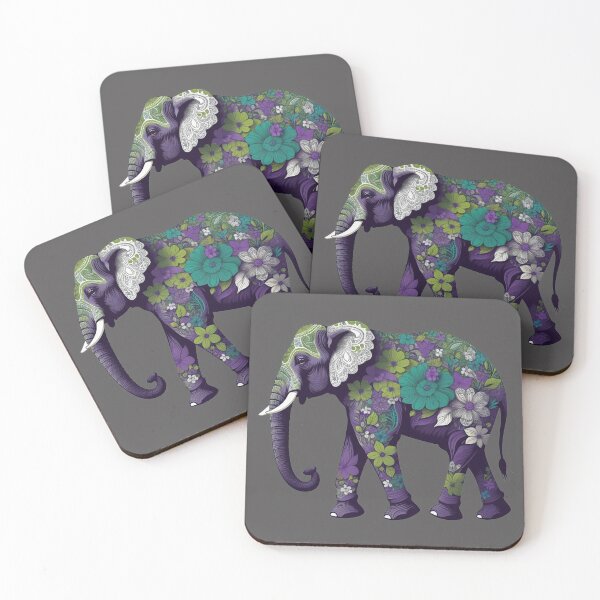 Item preview, Elephant with floral ornament designed and sold by PrintLabStudio.