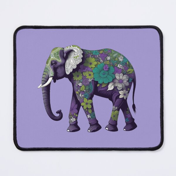 Item preview, Elephant with floral ornament designed and sold by PrintLabStudio.
