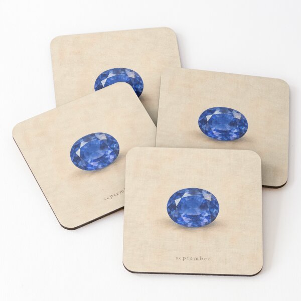 Item preview, September Birthstone Sapphire Watercolor | Crystal Wall Art designed and sold by FixationStudio.