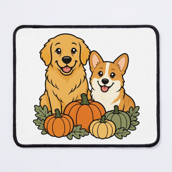 Item preview, Golden Retriever and Corgi Fall Pumpkin Patch Cute Dog Sticker Art designed and sold by wildsilencee.