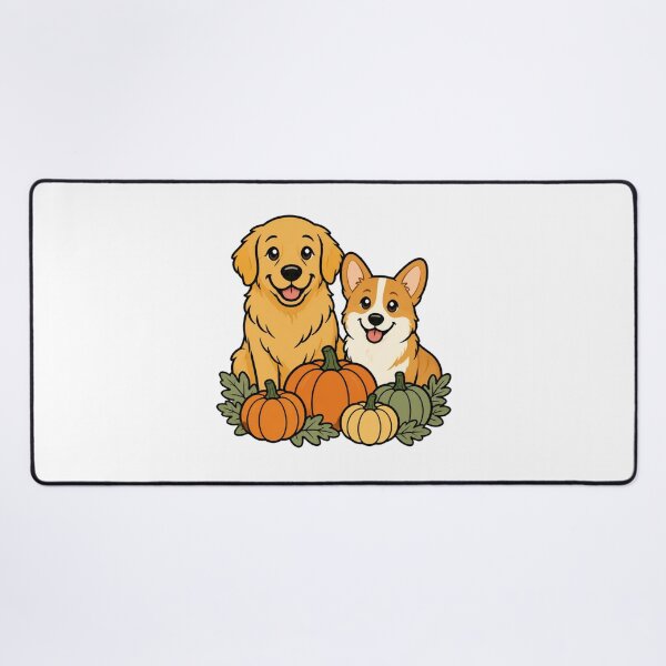 Item preview, Golden Retriever and Corgi Fall Pumpkin Patch Cute Dog Sticker Art designed and sold by wildsilencee.