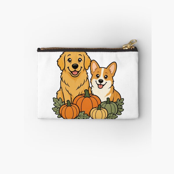 Item preview, Golden Retriever and Corgi Fall Pumpkin Patch Cute Dog Sticker Art designed and sold by wildsilencee.