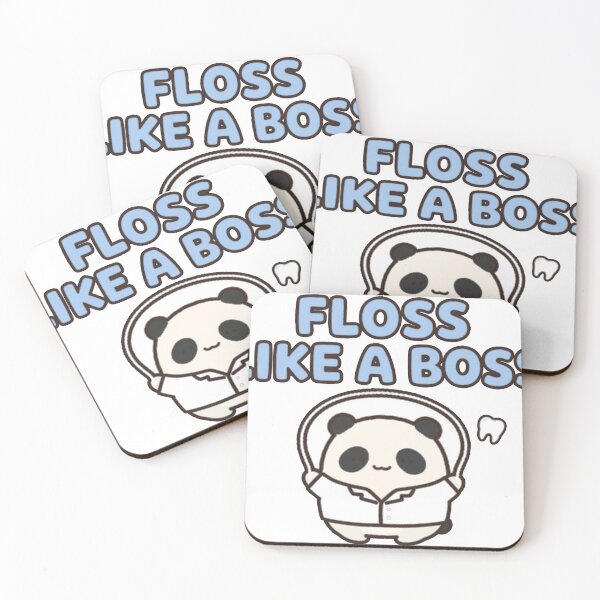 Item preview, Chewy Mandarin Panda Dentist Floss Like A Boss Dental Humor Sticker designed and sold by xiaoxiaochibi.