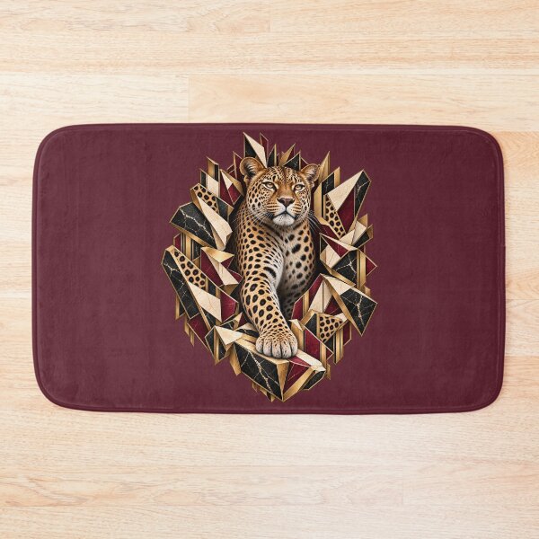 Item preview, Instinct Unbound – Regal Leopard Breaking Through Neo Deco designed and sold by Anyshca.