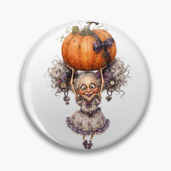 Item preview, Halloween grandma holding a pumpkin designed and sold by NBazilenco.