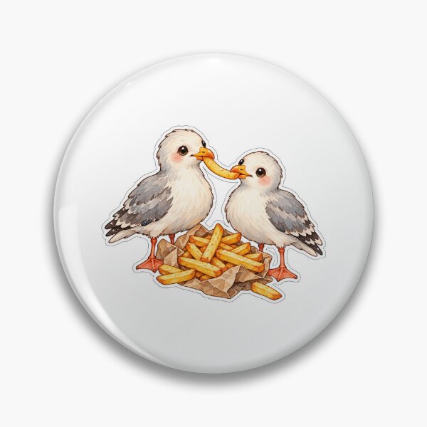 Item preview, Seagulls sharing fry  designed and sold by Jadedoodle.