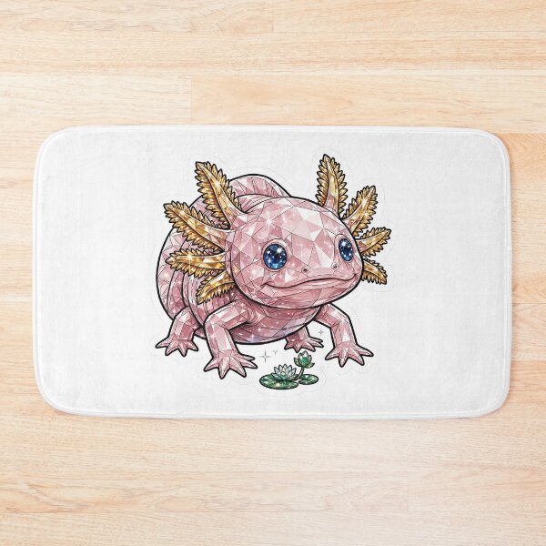 Item preview, Axolotl Crystal Sticker - Rose Quartz Pink Diamond Axolotl designed and sold by FineLineBotanical .