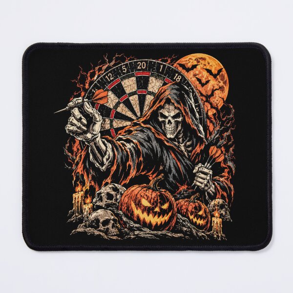 Item preview, Grim Reaper Playing Darts – Vintage Halloween Art designed and sold by TheAsura.