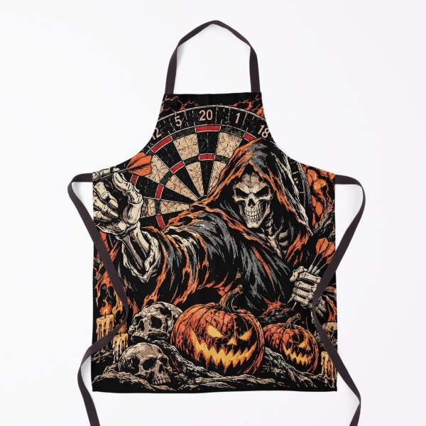 Item preview, Grim Reaper Playing Darts – Vintage Halloween Art designed and sold by TheAsura.