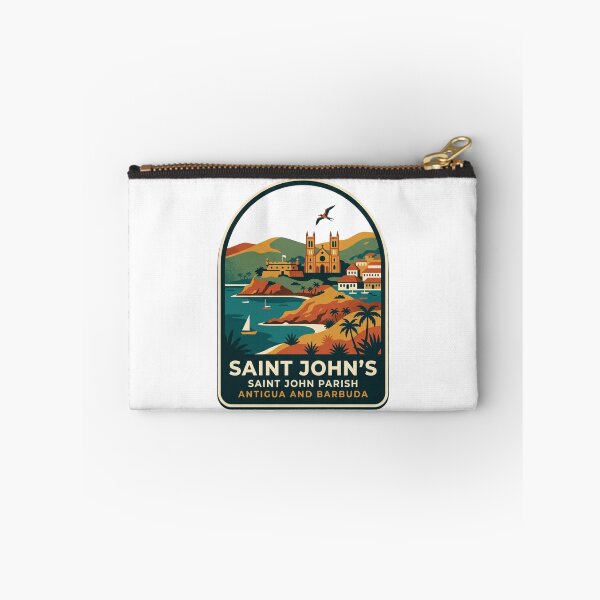 Item preview, Vintage Saint John's Antigua Harbor Souvenir Badge, Retro Caribbean Island Travel Graphic designed and sold by raedattia.