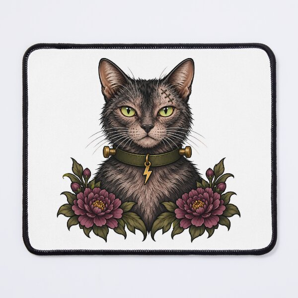 Item preview, Frankenstein Cat Bolt Lightning Halloween designed and sold by Old's Cool Cat Studio.