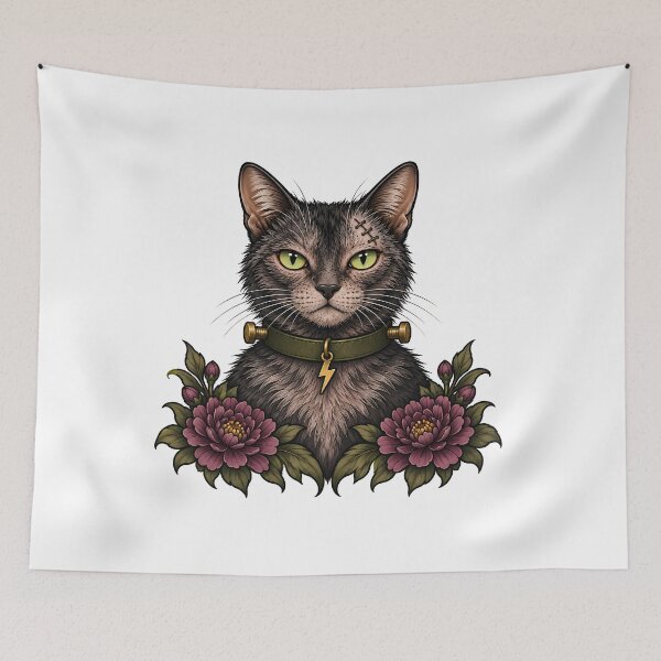 Item preview, Frankenstein Cat Bolt Lightning Halloween designed and sold by Old's Cool Cat Studio.