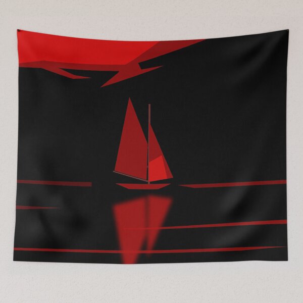 Item preview, Red Sailboat at night  designed and sold by Andrew  Hitchen.