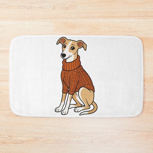 Item preview, Cozy Autumn Whippet in Turtleneck Sweater Fall Dog Sticker Art designed and sold by wildsilencee.