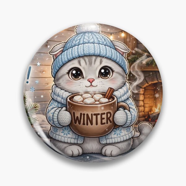 Item preview, Fall in love with every sip - Cute Winter Cat designed and sold by Russtoon.