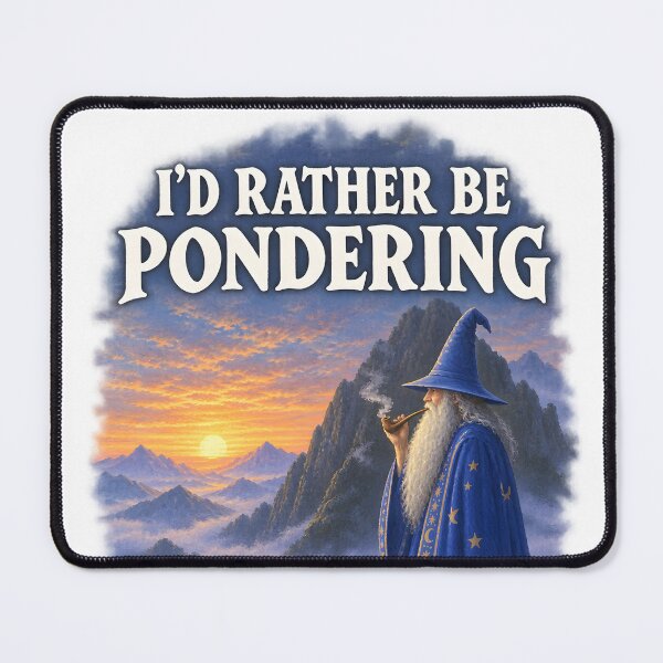 Item preview, Rather Be Pondering | Fantasy Wizard | Vintage Mountain Art designed and sold by Escape The Reality.